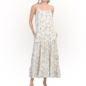 MARTHA STEWART Nautical Green Print Maxi Dress